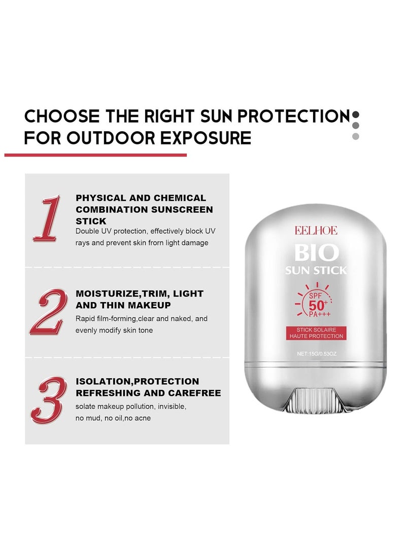 EELHOE Bio Sun Stick,Face and Body Professional Sunscreen Stick,Enriched with Vitamin C Strong Sunscreen Keep Skin Moisture,Reduce Redness Sun Spots,Protection Repair of the Skin Suitable for all Types - Image 3