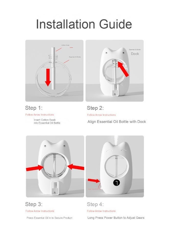 حقل مُبَخِّر عطور أوتوماتيكي مؤقت سعة ٥٠ مل   مع ٧ مستويات قابلة للضبط لوضع الرذاذ   ومنفذ شحن من النوع Type-C - Image 5