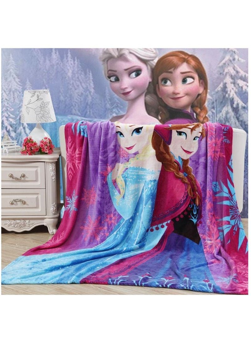 Kids Blanket Cute Anime Sofa Cover Summer Air Conditioning Blanket for Bed Cartoon Leisure Bedspread Soft Sheets blue 
