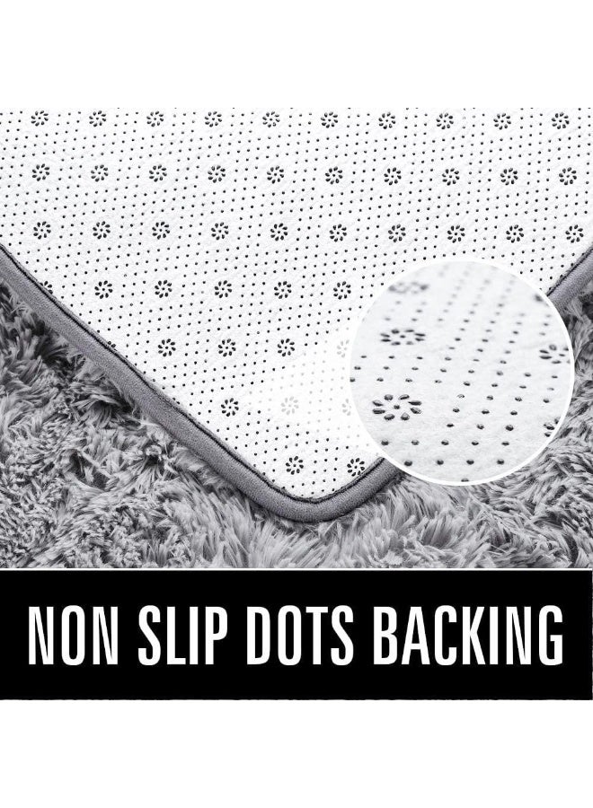 Soofam Modern Rugs Fluffy Soft Touch Area Rug Carpet Large for Living Room Bedroom Floor Mat Super Soft Fluffy Area Carpet Anti-Slip Plush Carpet High Pile Tie Carpet for Living Room Bedroom Kids Room 5x7 Feet - Image 3