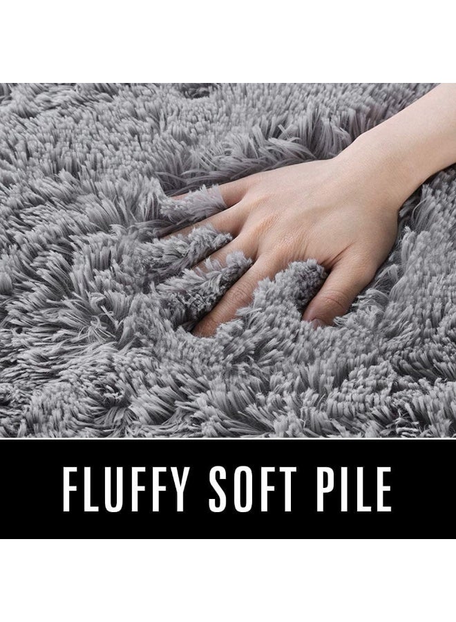 Soofam Modern Rugs Fluffy Soft Touch Area Rug Carpet Large for Living Room Bedroom Floor Mat Super Soft Fluffy Area Carpet Anti-Slip Plush Carpet High Pile Tie Carpet for Living Room Bedroom Kids Room 5x7 Feet - Image 4