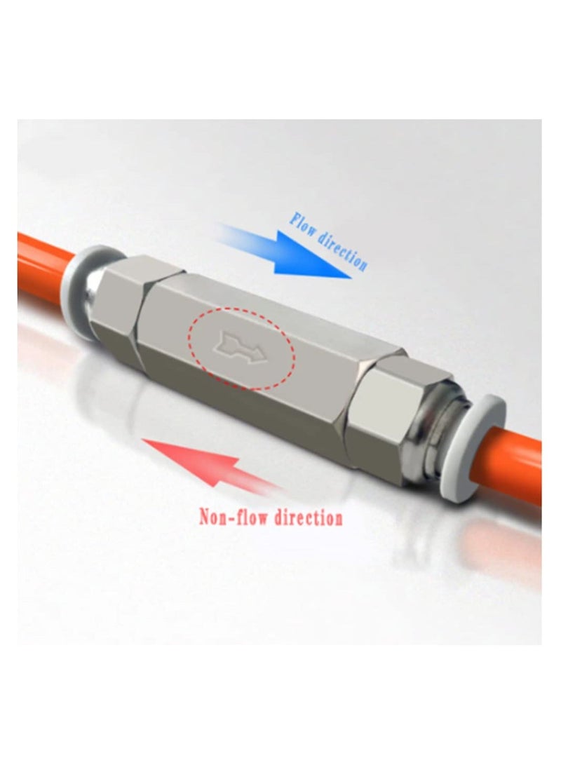 2 Pcs Air Check Valve G1/4 Inch Female Threaded Full Ports One Way Silver Water Brass Non-Return Check Valve - Image 3