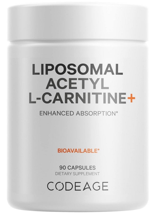 Codeage Codeage Liposomal Acetyl-L-Carnitine+ Supplement - 500 mg Acetyl-L-Carnitine per Serving - 3-Month Supply, Liposomal Delivery - Alcar Supplement - L-Carnitine - Non-GMO, Gluten-Free, 90 Capsules  - Image 1