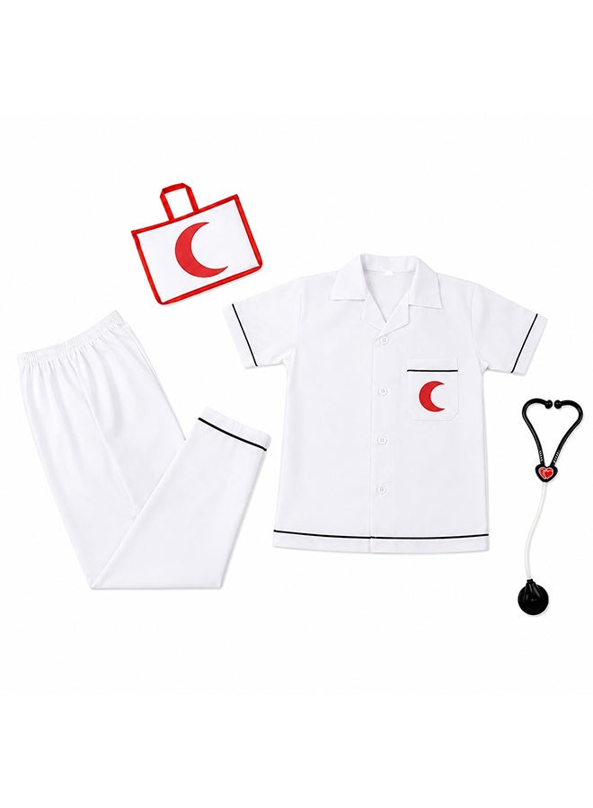 Toy Land Kids Doctor Costume Set with Stethoscope and Medical Bag – Role Play Fancy Dress Outfit for Boys of age 4 to 5 years - Image 1