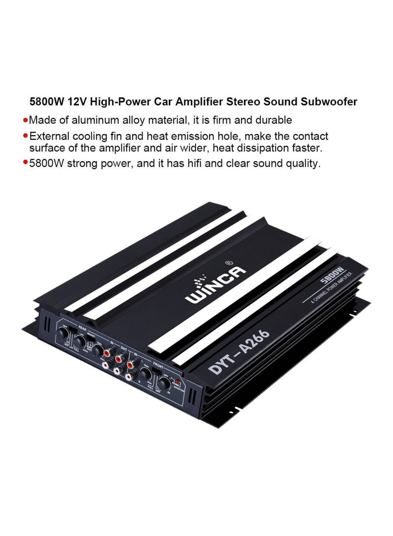 WINCA 5800W 12V High-Power Car Amplifier, Hi-Fi Portable Audio Stereo Sound Subwoofer - Image 5