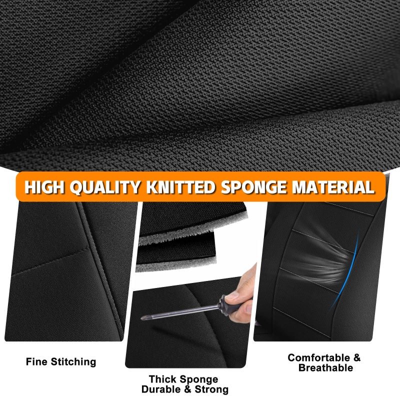 Kistrba Truck Seat Cover Compatible with 2002-2010 Ford F250-F550 Super Duty Front 40/20/40 Split Bench Seat with Molded Headrest, Heavy Duty Knitted Sponge Fabric - Image 4