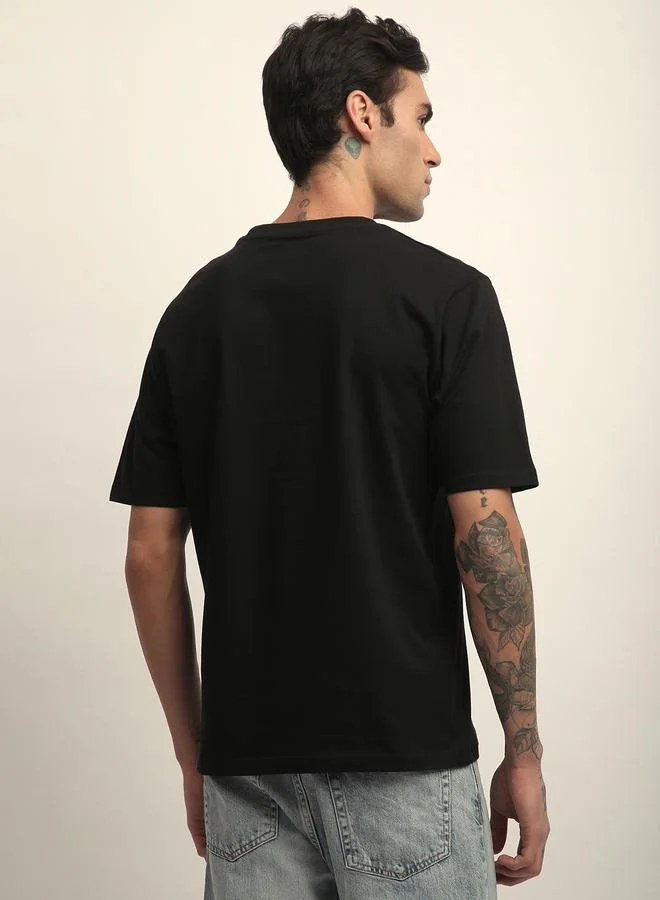 Difference of Opinion Men Oversized Crew Neck Printed T-Shirt