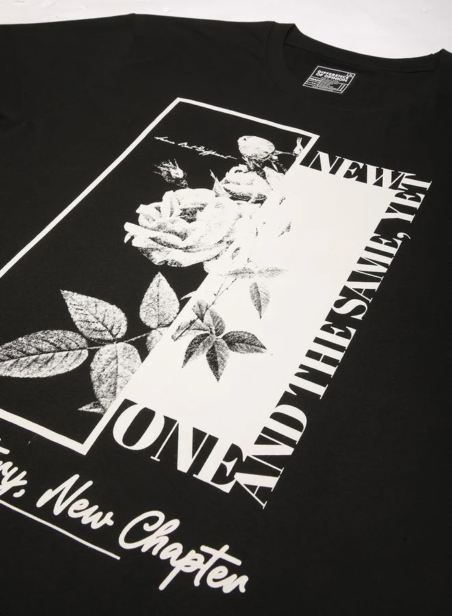 Difference of Opinion Men Oversized Crew Neck Printed T-Shirt