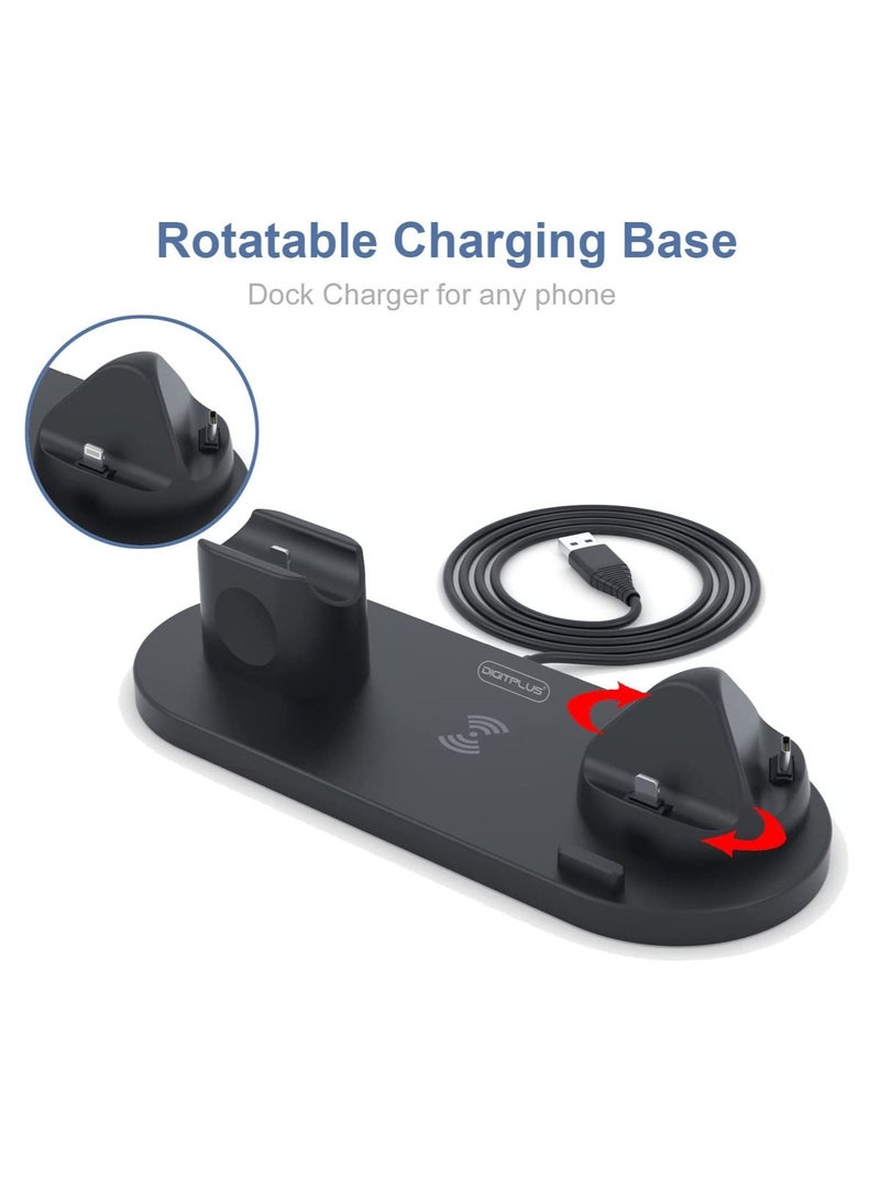 Digitplus DP-WL07 6 in 1 Multi-functional Qi Wireless Fast Charger Station - Image 2