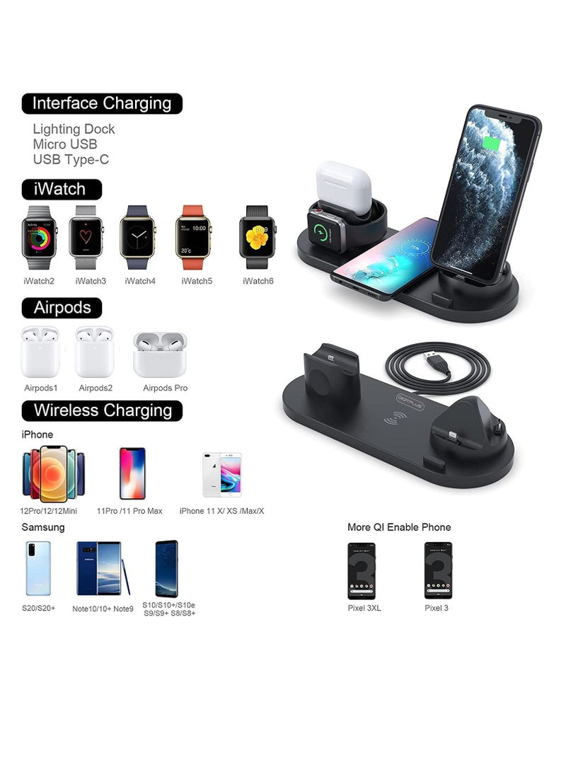 Digitplus DP-WL07 6 in 1 Multi-functional Qi Wireless Fast Charger Station - Image 4