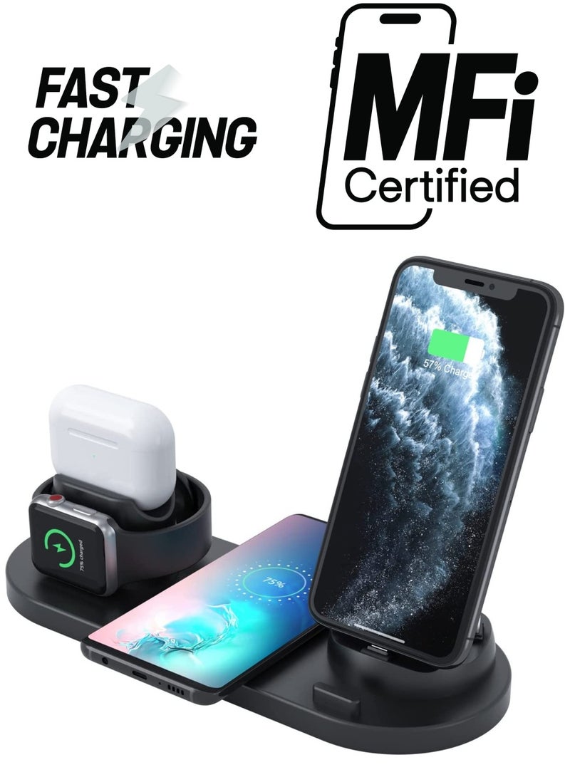 Digitplus DP-WL07 6 in 1 Multi-functional Qi Wireless Fast Charger Station - Image 1