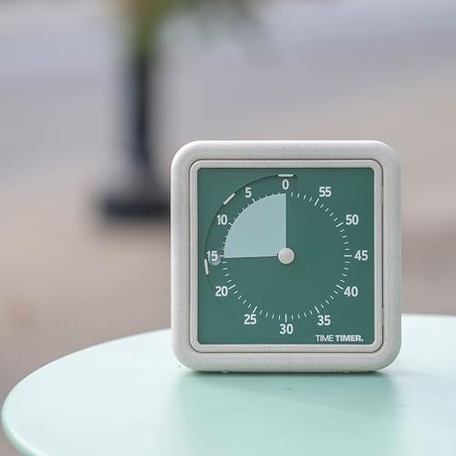Time Timer® Retro 8 inch Eco Edition Visual Timer - 60 Minute Desk Countdown Clock Made with at Least 20% Natural Plant Material- Green Land - Image 3