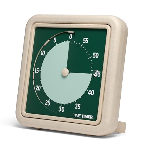 Time Timer® Retro 8 inch Eco Edition Visual Timer - 60 Minute Desk Countdown Clock Made with at Least 20% Natural Plant Material- Green Land - Image 1
