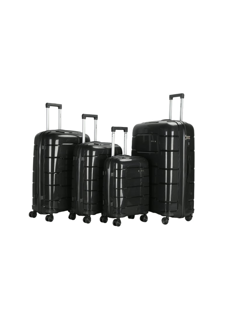 فيبتور مجموعة حقائب سفر من البولي بروبيلين مكونة من 4 قطع مع قفل إدارة أمن النقل ومقبض من الألومنيوم بثلاث مراحل وعجلات دوارة مزدوجة 360 درجة وهيكل صلب من البولي بروبيلين المتين وحقيبة سفر خفيفة الوزن - Image 1