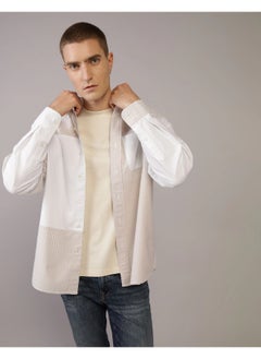 American Eagle Ae Oversized Oxford Colorblock Button-Up Shirt  - Image 1