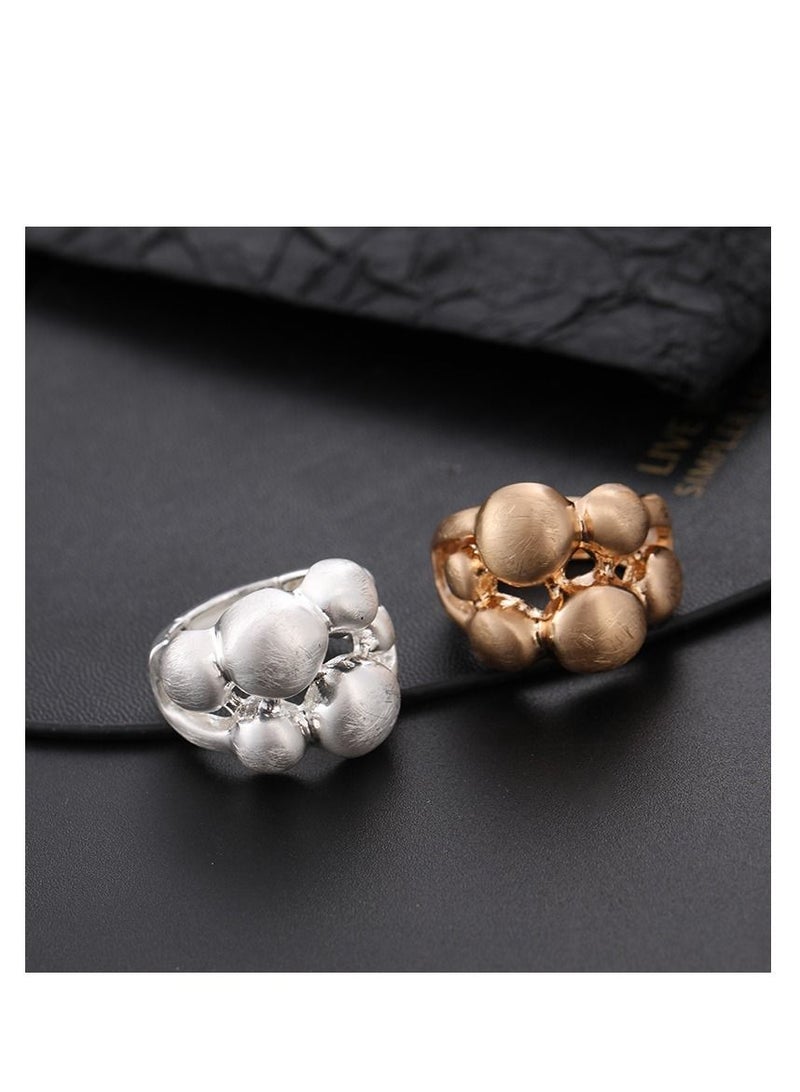Versatile European and American exaggerated and grand brushed ring