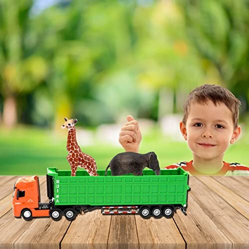 Gemini&Genius Construction Dump Truck Toy, Heavy Duty Alloy Transport Truck Toy, Construction Vehicle Toys, 1:50 Scale Diecast Dump Trailer, Toy Trucks for Kids (Detachable) - Image 4