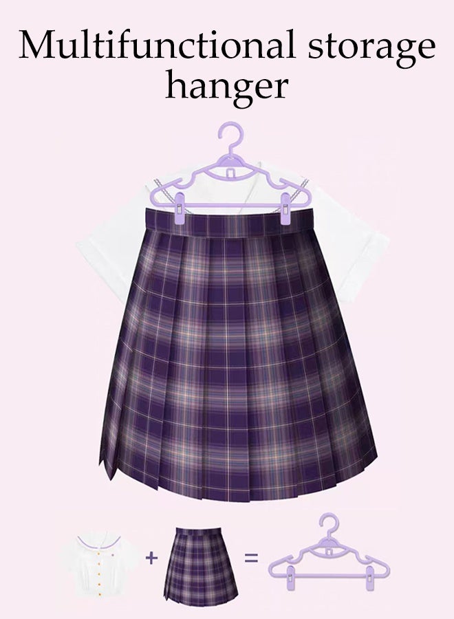 DUNISO 10pcs Clothes Hangers with Clips 360°Swivel Hook Non-sli Trousers Hangers with Non-Slip Notches Non Marking Clothes Hanger Set Space-Saving Clothes Hangers for Shirts, Pants, Dresses, Skirts, Coats - Image 5