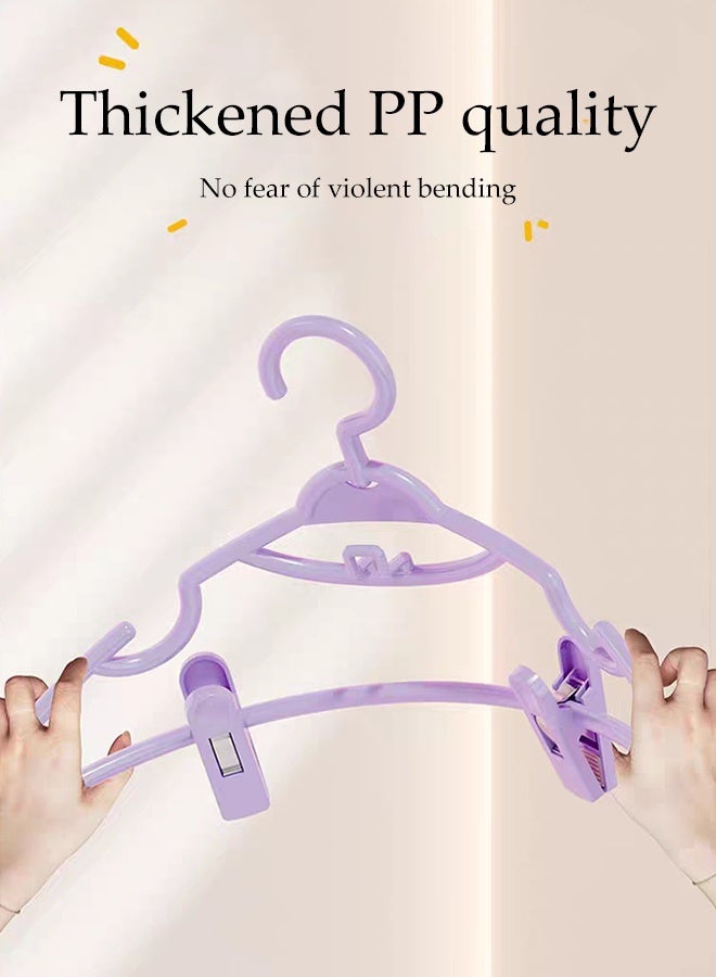 DUNISO 10pcs Clothes Hangers with Clips 360°Swivel Hook Non-sli Trousers Hangers with Non-Slip Notches Non Marking Clothes Hanger Set Space-Saving Clothes Hangers for Shirts, Pants, Dresses, Skirts, Coats - Image 3