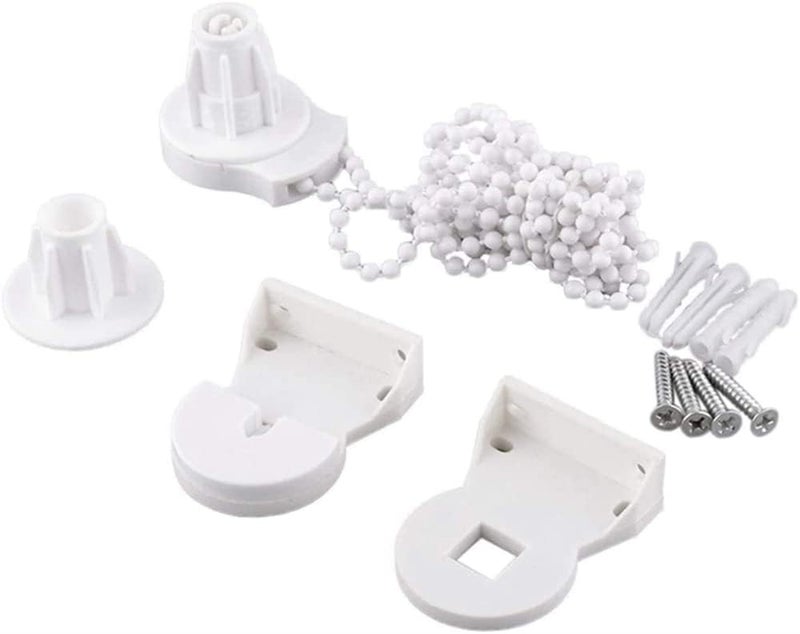 ELECDON Roller Blind Fittings, 25mm Roller Blind Brackets, Plastic Rolling Blind Replacement Repair Kit, Curtain Roller Accessories with Beaded Chain Screws for Windows - Image 4