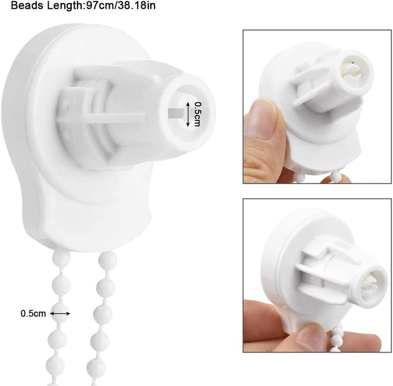 ELECDON Roller Blind Fittings, 25mm Roller Blind Brackets, Plastic Rolling Blind Replacement Repair Kit, Curtain Roller Accessories with Beaded Chain Screws for Windows - Image 5