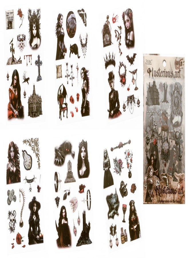 NVF Punk Romantic Gothic Stickers Set - Dark Vintage Women, Gothic Art, Occult & Victorian Aesthetic Stickers for Journaling, Scrapbooking, DIY Crafts & Art Collage - Image 3