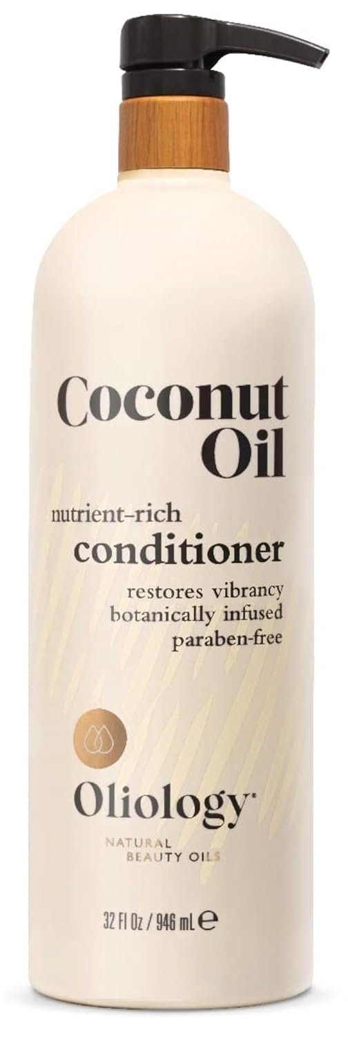 Oliology Nutrient Rich Coconut Oil Conditioner  Restores Vibrancy  Softens Hair  Repairs Damaged Dry Weak Hair  Intensely Hydrates  Botanically Infused  Paraben Free 32 fl oz