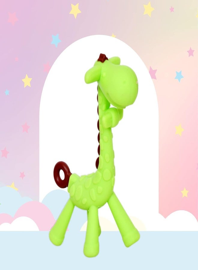 AEREX Infant Giraffe Shape Teether For Baby 100% Food Grade, Bpa Free Silicone Teething Baby Teether Teething Toy Baby Teether For 3 To 12 Months Baby,Green - Image 5
