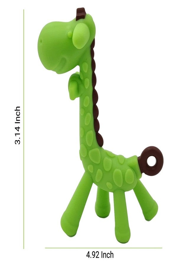 AEREX Infant Giraffe Shape Teether For Baby 100% Food Grade, Bpa Free Silicone Teething Baby Teether Teething Toy Baby Teether For 3 To 12 Months Baby,Green - Image 4