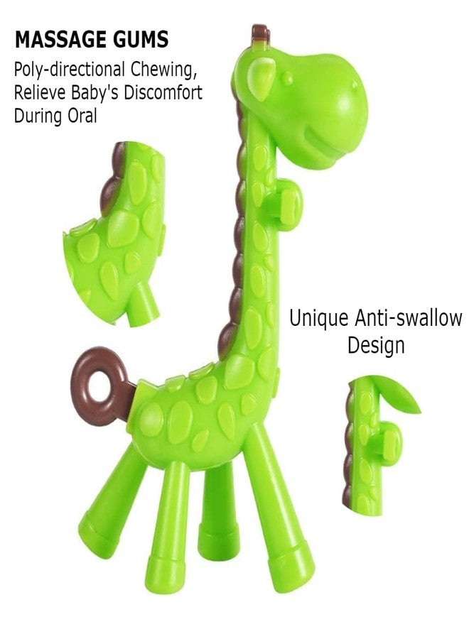 AEREX Infant Giraffe Shape Teether For Baby 100% Food Grade, Bpa Free Silicone Teething Baby Teether Teething Toy Baby Teether For 3 To 12 Months Baby,Green - Image 3