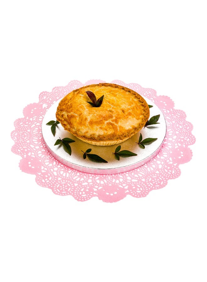 Restaurantware Pastry Tek 12 x 12 Inch Lace Doilies, 100 Decorative Tableware Placemats - Disposable, Round, Pink Paper Table Doilies, For Birthdays, Or Weddings, Table Decor - Image 2