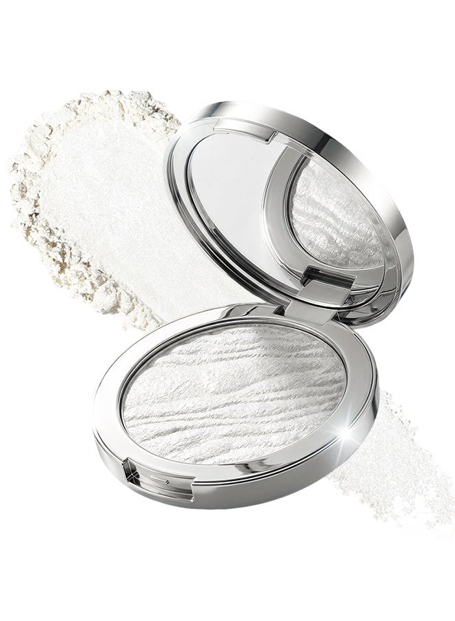 Faiccia Shimmering Fairy Highlighter Powder, Pearl White Silver Glitter Highlighter Shadow, Holographic Shimmer Highlighter Brightener, Shimmer Metallic Color Brightener, Lightweight Multi-use Fairy Makeup for Women 01 - Image 1