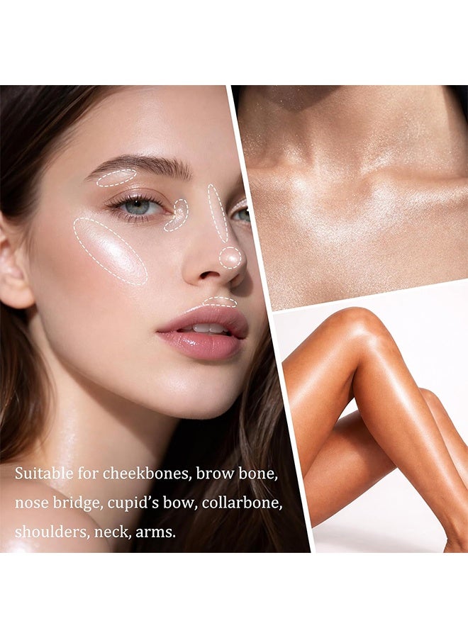 Faiccia Shimmering Fairy Highlighter Powder, Pearl White Silver Glitter Highlighter Shadow, Holographic Shimmer Highlighter Brightener, Shimmer Metallic Color Brightener, Lightweight Multi-use Fairy Makeup for Women 01 - Image 5