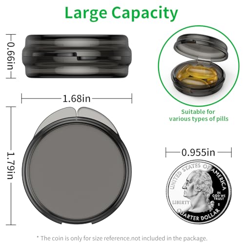 Urekt Small Pill Box, (4 Pack) Travel Pill Case Portable Daily Pill Organizer Mini Medicine Storage Container for Pocket Purse Cod Liver Oil Storage Box Earplug Case - Image 2