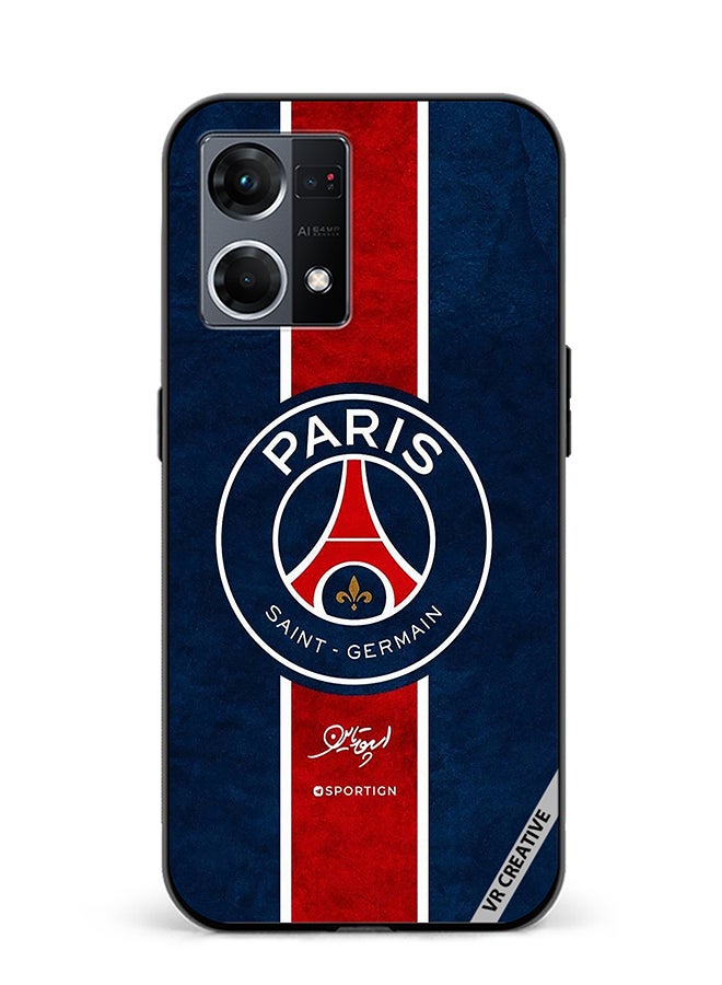 VR CREATIVE Protective Case Cover For Oppo Reno8 4G Paris Saint Germain Design  Multicolour - Image 1