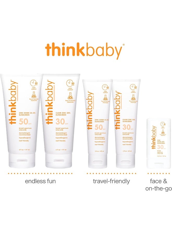 Thinkbaby SPF 50+ Baby Mineral Sunscreen – Safe, Natural Sunblock for Babies - Water Resistant Sun Cream – Broad Spectrum UVA/UVB Sun Protection – Vegan Baby Sunscreen Lotion, 3 Oz. - Image 5