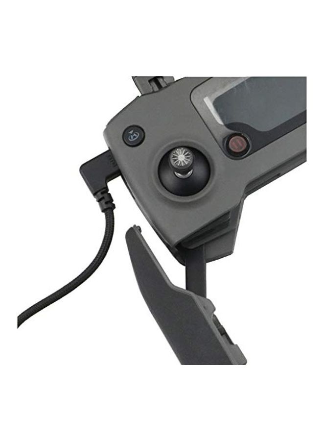 Hanatora Nylon Braised OTG Micro USB to USB C 90 Degree Right Angle Charging Cable Black - Image 5