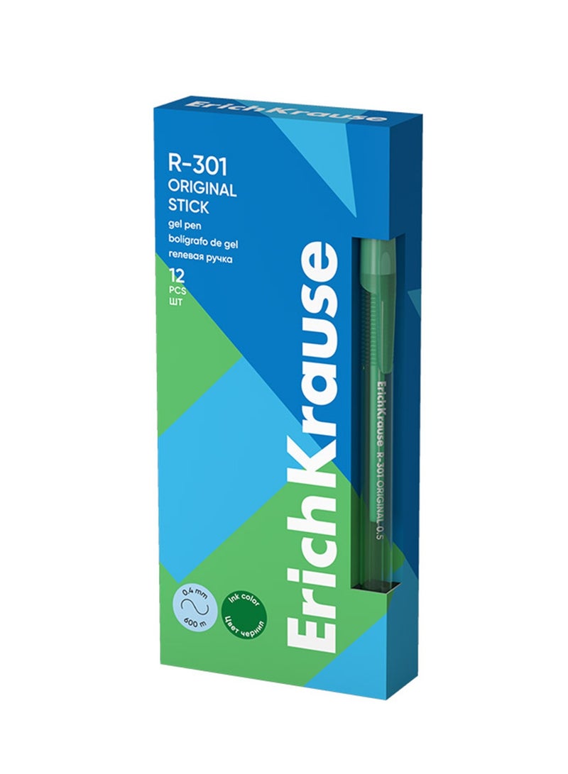 ErichKrause 12 قطعة قلم حبر جل أصلي بطلاء أخضر - Image 1