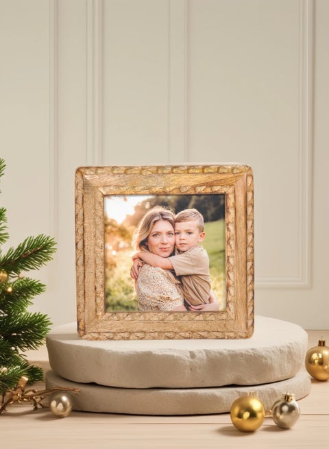 Handcrafted Wooden Photo Frame 12x12 cm by Artesania