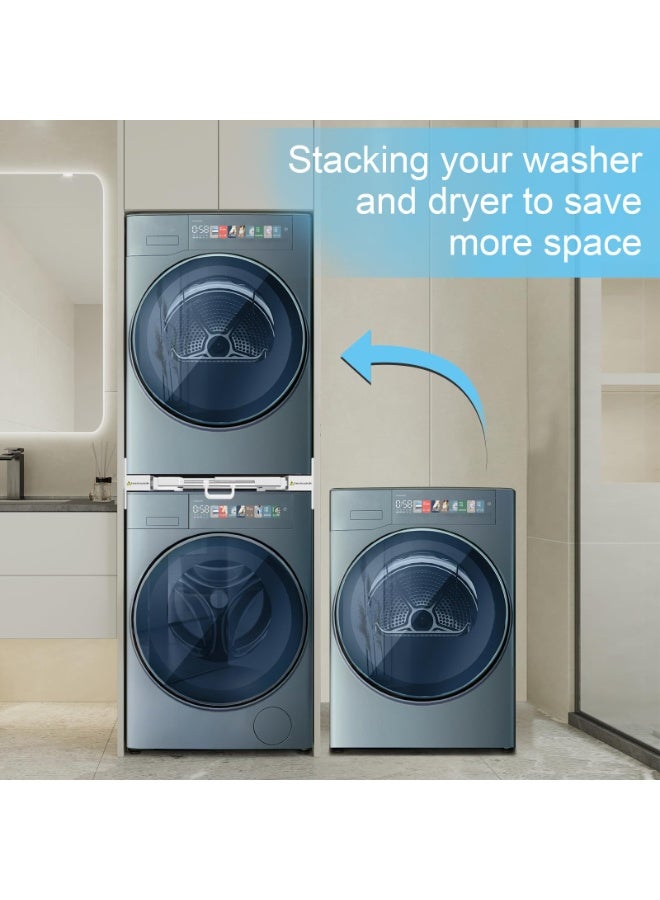 WALALLA Space-Saving Laundry Solution: Universal Washer/Dryer Stacking Kit with Sliding Tray & Ratchet Strap, Adjustable 46-72cm for Secure & Easy Installation - Image 4