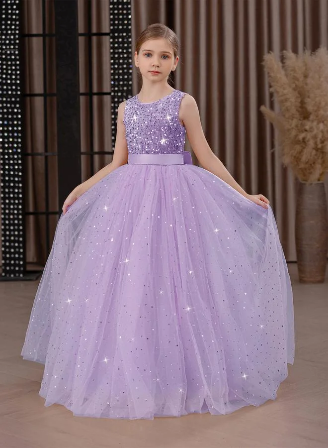 تايك تو فستان طويل بفيونكة وترتر