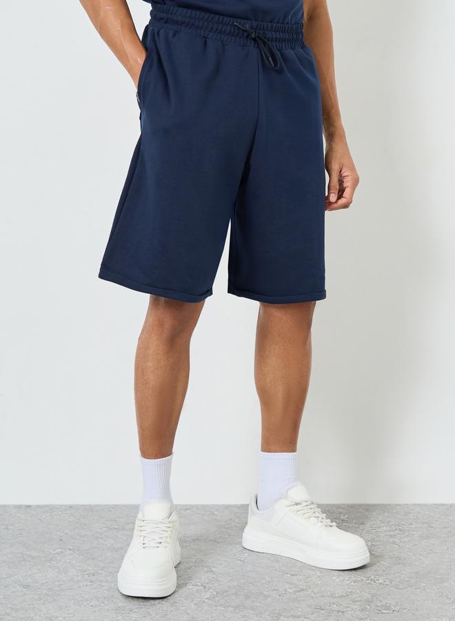 Styli Men Navy Oversized Puff Print T-Shirt and Shorts Co-Ords - Image 4