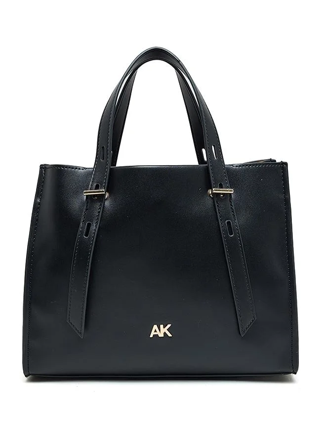 Monogram PU Zip Closure Tote Bag