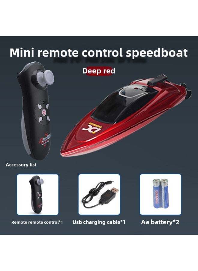 Fishing Special Remote Control Boat Remote Control Submarine Model Mini Black Technology Children's Birthday Gift Boys Electric-Color:Remote Control Speedboat [dark Red] Strong Power And Adjustable Speed  - Image 1