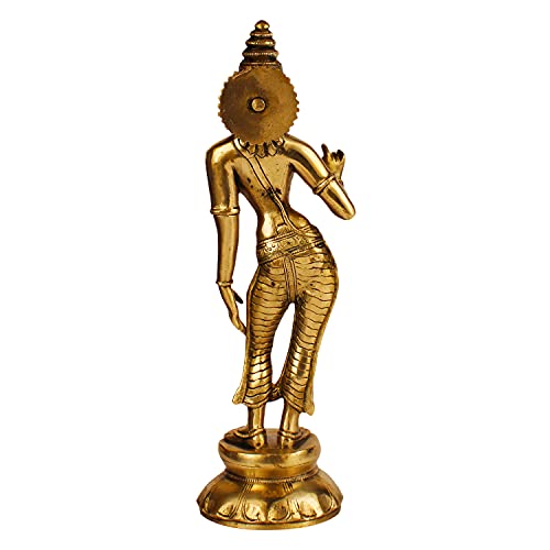 ARTVARKO Brass Devi Uma Parvati Maa Standing Murti Idol for Home Pooja Temple for Prosperity and Good Luck 10 Inches. - Image 5