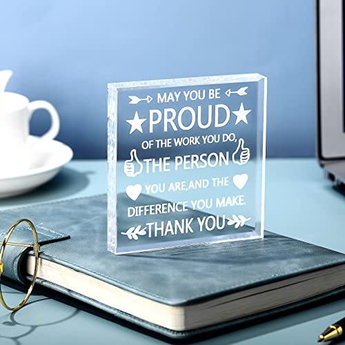 Yookeer Thank You Gift for Employees Coworker, Be Proud of the Work You Do Work Anniversary Christmas Appreciation Gift for Women Men Colleague(Square Style) - Image 2