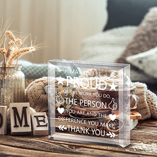 Yookeer Thank You Gift for Employees Coworker, Be Proud of the Work You Do Work Anniversary Christmas Appreciation Gift for Women Men Colleague(Square Style) - Image 5