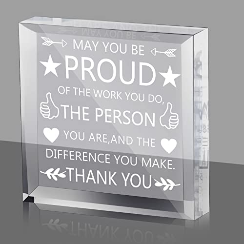Yookeer Thank You Gift for Employees Coworker, Be Proud of the Work You Do Work Anniversary Christmas Appreciation Gift for Women Men Colleague(Square Style) - Image 1