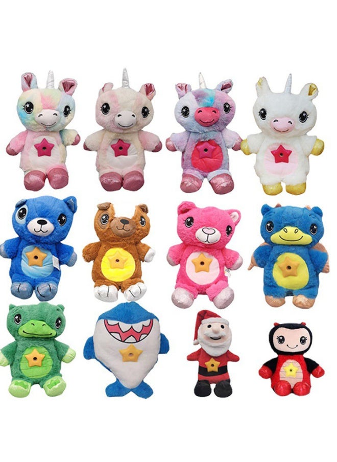Soothing Projection Lamp Children's Toys Dream Lites Children's Cartoon Plush Starry Sky Doll Without Music-Color:White Unicorn-Specifications:OPP Packaging  - Image 1