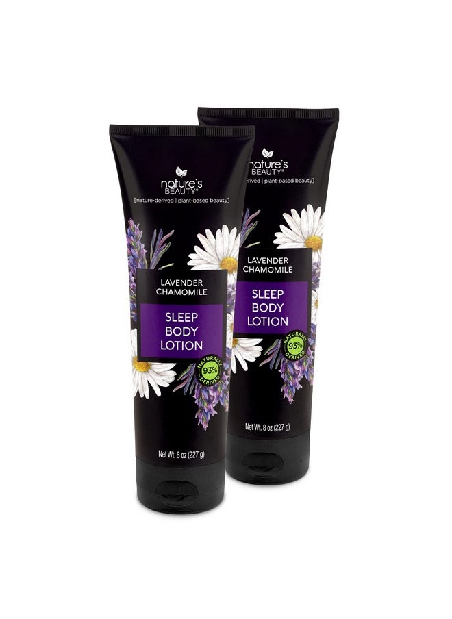 Nature's Beauty Nature's Beauty Lavender Chamomile Sleep Body Lotion Multi-Pack - Lightweight, Non-Greasy Moisturizer to Sooth & Relax Dry Skin, Made w/Coconut, Jojoba + Moringa Seed Oils, 8 oz (2 Pack)  - Image 1